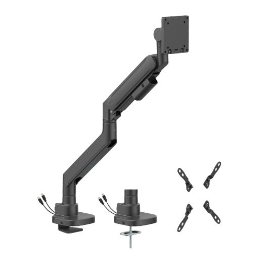 Gaming DesktopBrateck LDT87-C012UC-B TITAN HEAVY-DUTY GAS SPRING MONITOR ARM WITH USB-A/USB-C PORTS