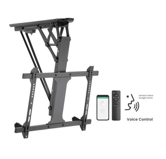 Gaming DesktopBrateck PLB-M0546AI SMART FLIP DOWN TV CEILING MOUNT POWERED BY TUYA Support most 32' ~ 70' TVs (Black)