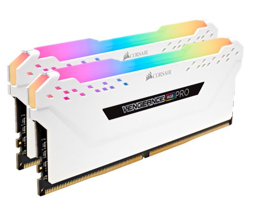 Gaming DesktopCorsair Vengeance RGB PRO 16GB (2x8GB) DDR4 3200MHz C16 Desktop Gaming Memory White