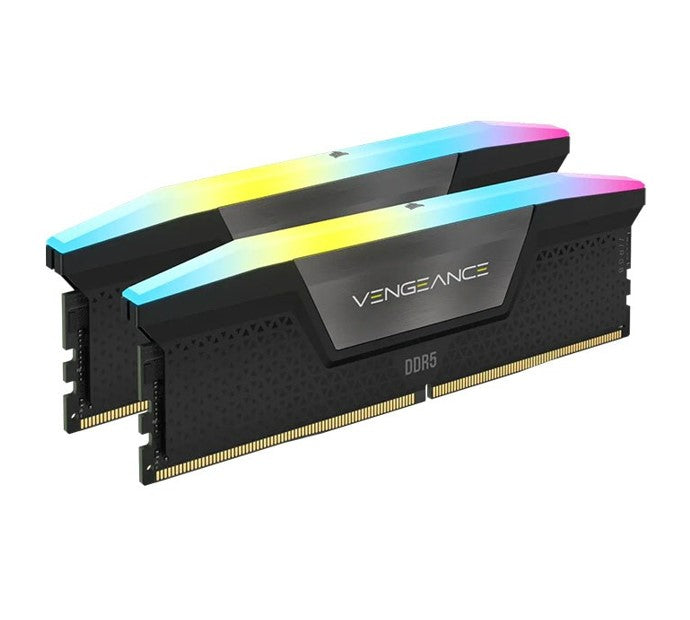 Gaming DesktopCorsair Vengeance RGB 64GB (2x32GB) DDR5 UDIMM 6000MHz C40 1.35V Desktop Gaming Memory Black