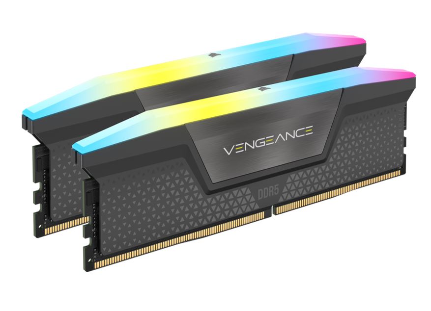 Gaming DesktopCorsair Vengeance RGB 64GB (2x32GB) DDR5 UDIMM 6400MHz C32 1.35V Desktop Gaming Memory Black