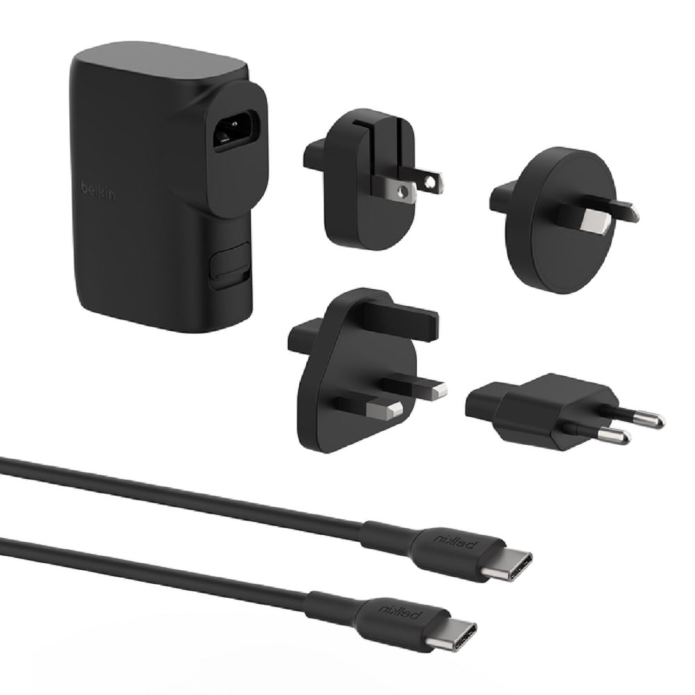 Gaming DesktopBelkin BoostCharge Hybrid Dual Port Wall Charger 25W + Power Bank 5K + Travel Adapter Kit - Black (BPZ003bt1MBK-B6)
