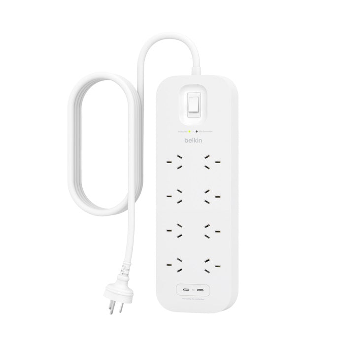 Gaming DesktopBelkin Connect 8-Outlet Surge Protector with Dual USB-C 30W -(SRB004AU2M)