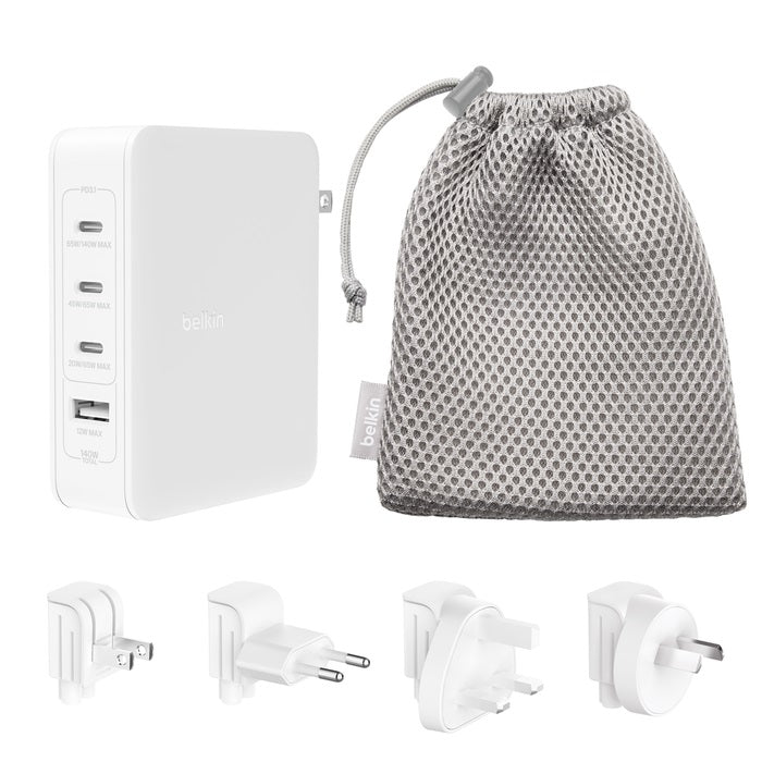 Gaming DesktopBelkin BoostCharge Pro 140W 4-Port GaN Wall Charger - White(WCH014BTWH-V3)