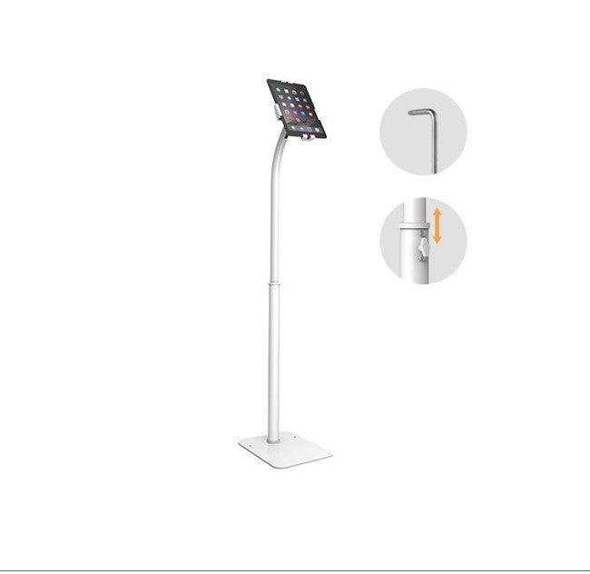Gaming DesktopBratech Height Adjustable Universal Anti-TheftTable Floor Stand compatible with7.9'-11' Tablets-White