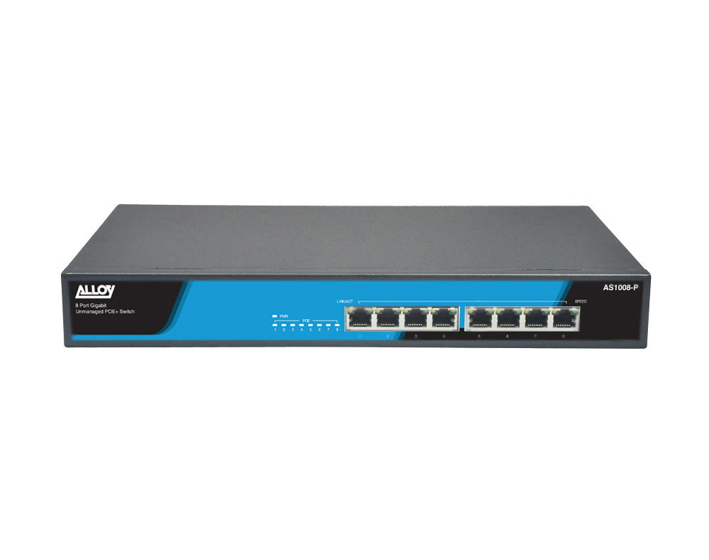 Gaming DesktopAlloy AS1008-P  8 Port Unmanaged Gigabit 802.3at PoE Switch