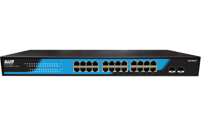 Gaming DesktopAlloy AS1026-P  24 Port Unmanaged Gigabit 802.3at PoE Switch + 2x 1000Mb SFP Ports