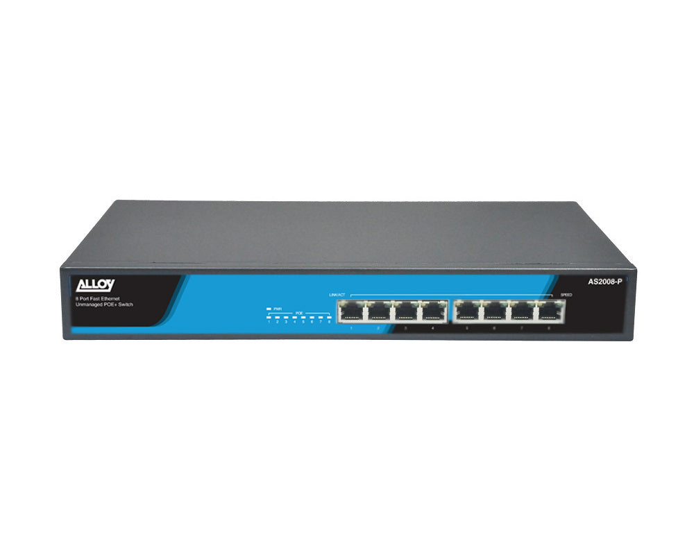 Gaming DesktopAlloy AS2008-P  8 Port Unmanaged Fast Ethernet 802.3at PoE Switch