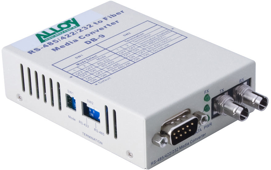 Gaming DesktopAlloy SCR460ST-3  RS-232/422/485 Serial DB-9 to Single Mode Fibre Converter. Max. range 20Km