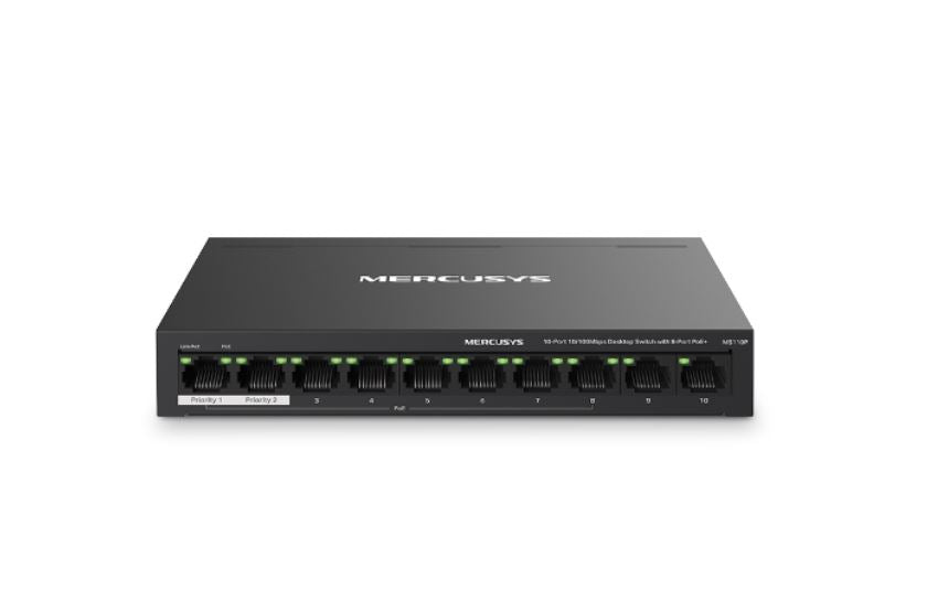 Gaming DesktopMercusys MS110P 10-Port 10/100Mbps Desktop Switch with 8-Port PoE+