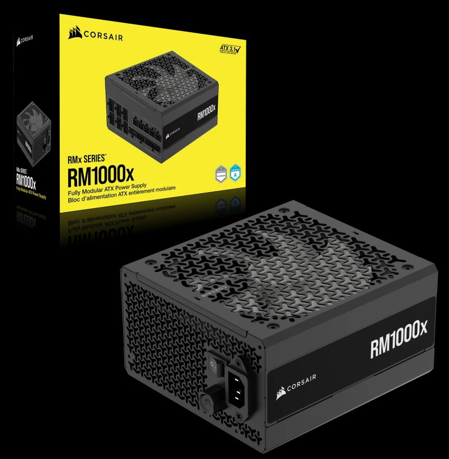 Gaming DesktopCorsair RMx Series RM1000x Cybenetics Gold ATX3.1 PCIe5.1 Fully Modular Power Supply