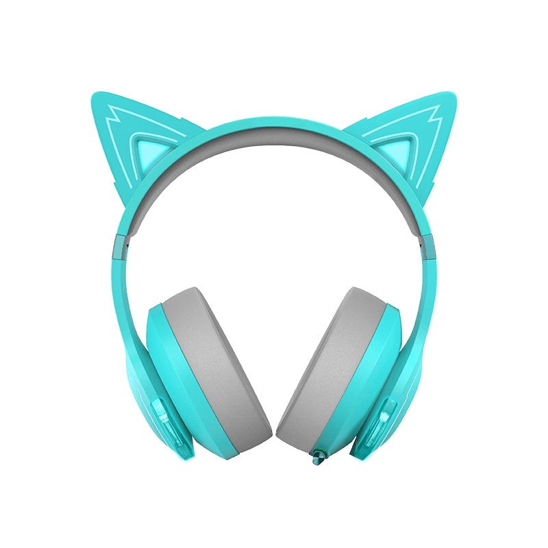 Gaming DesktopEdifier G5BT Cat Turquoise Hi-Res Bluetooth Gaming Headset with Hi-Res