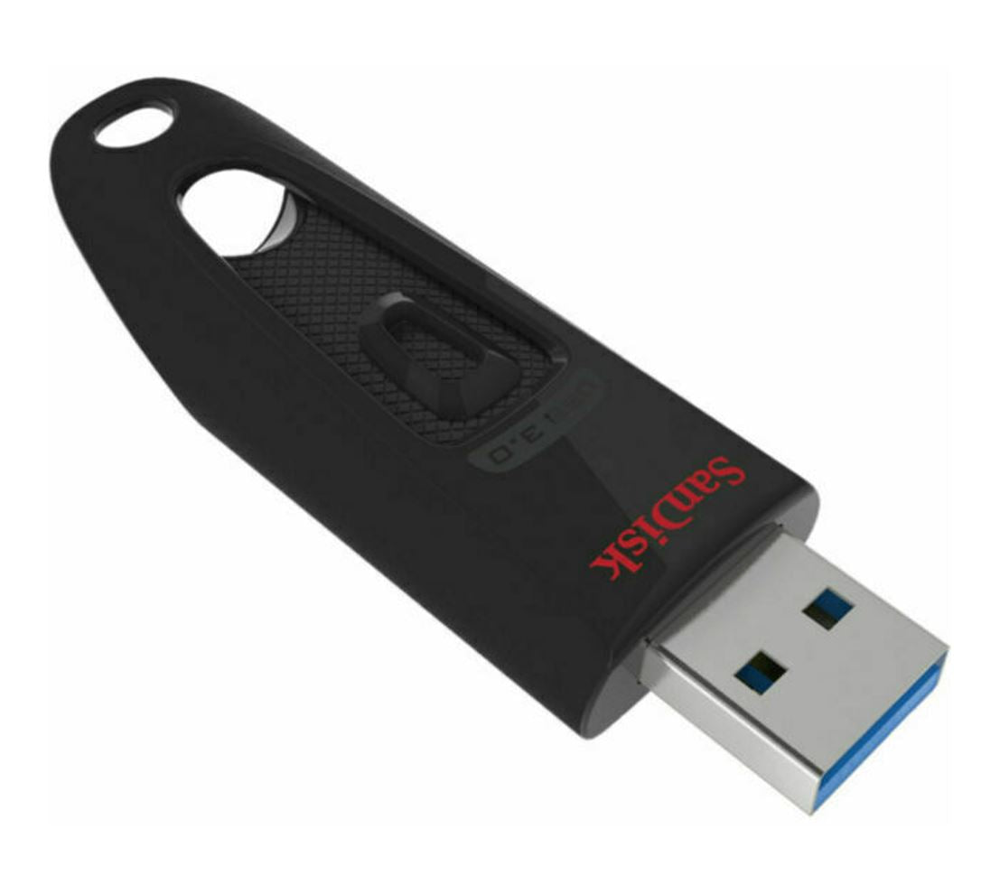 Gaming DesktopSanDisk Ultra 64GB USB3.0 Flash Drive ~130MB/s Memory Stick Thumb Key Lightweight SecureAccess Password-Protected Retail 5yr Black