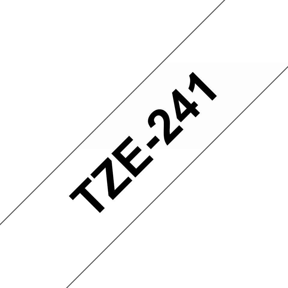 Brother 18mm Black on White TZE Tape