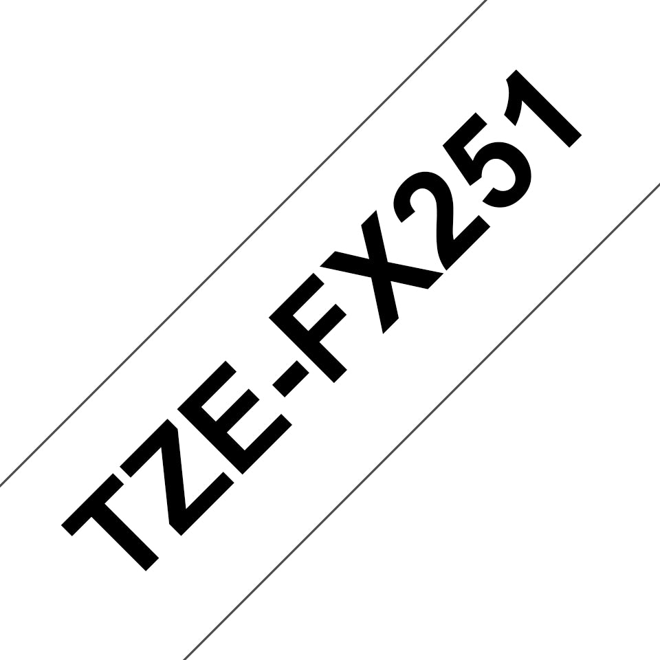Brother 24mm Black on White FlexibleTZE Tape