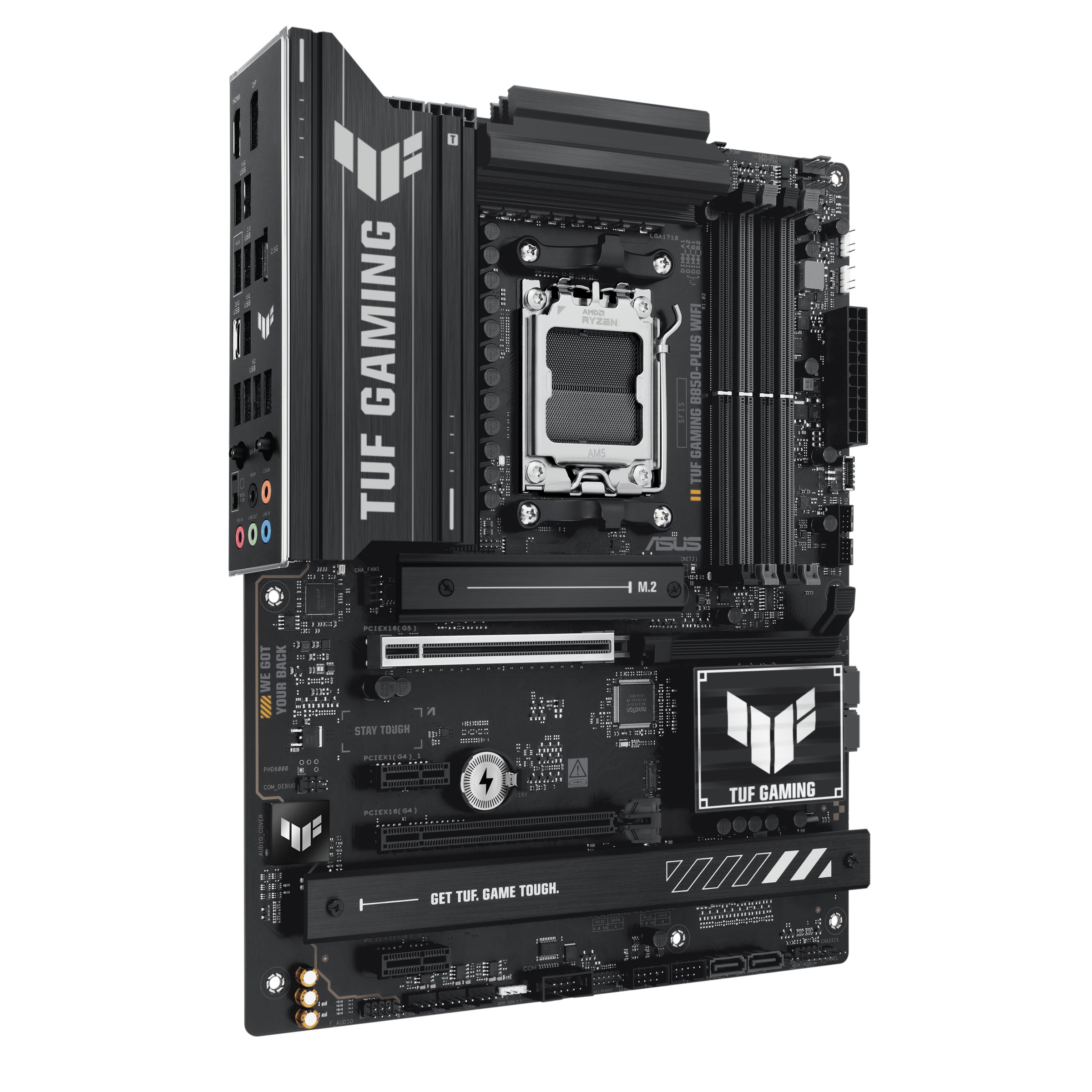 ASUS AMD TUF GAMING B850-PLUS WIFI (AM5) ATX Motherboard 4x DDR5 192GB, 1x PCIe 5.0 x16 slot, 3 xM.2 slots, 4x SATA, Wi-Fi 7,   Realtek 2.5Gb